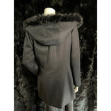 Duffle Coat with Fur Trim Black