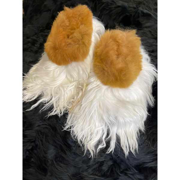 Alpaca Fur Slipper Long Hair Size 38