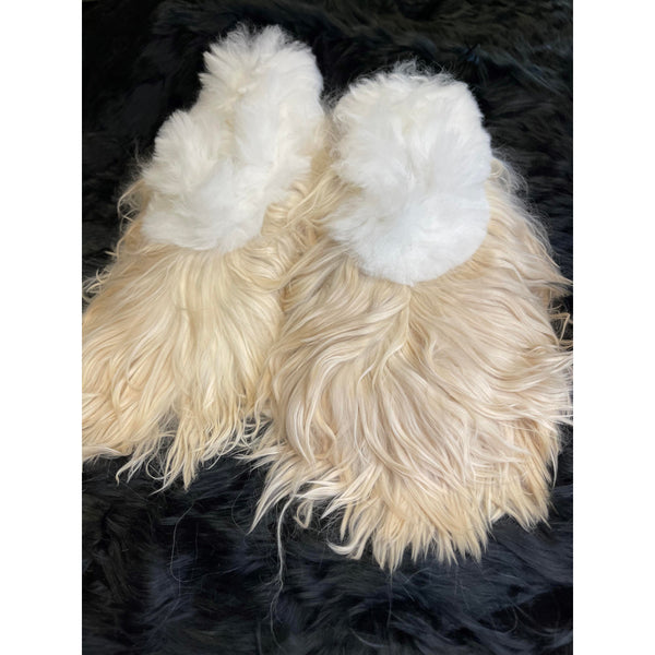 Alpaca Fur Slipper Long Hair Size 40