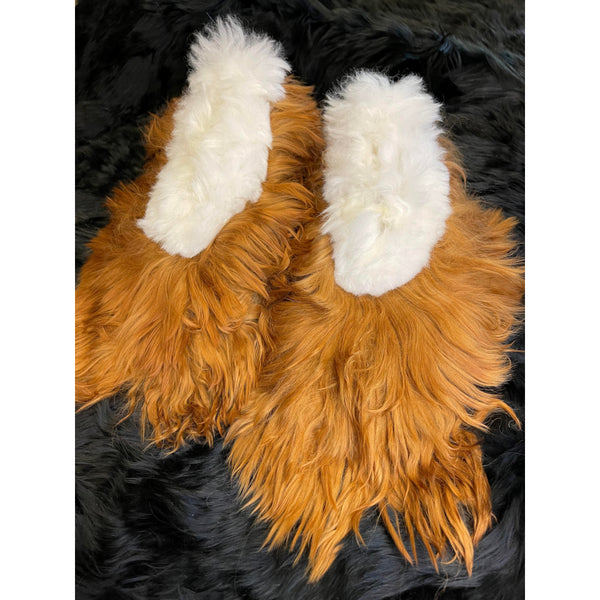 Alpaca Fur Slippers Long Hair Size 41