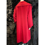 Long Flat Collar Coat Red