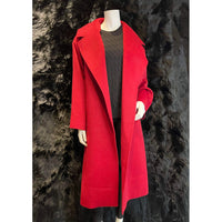 Long Flat Collar Coat Red